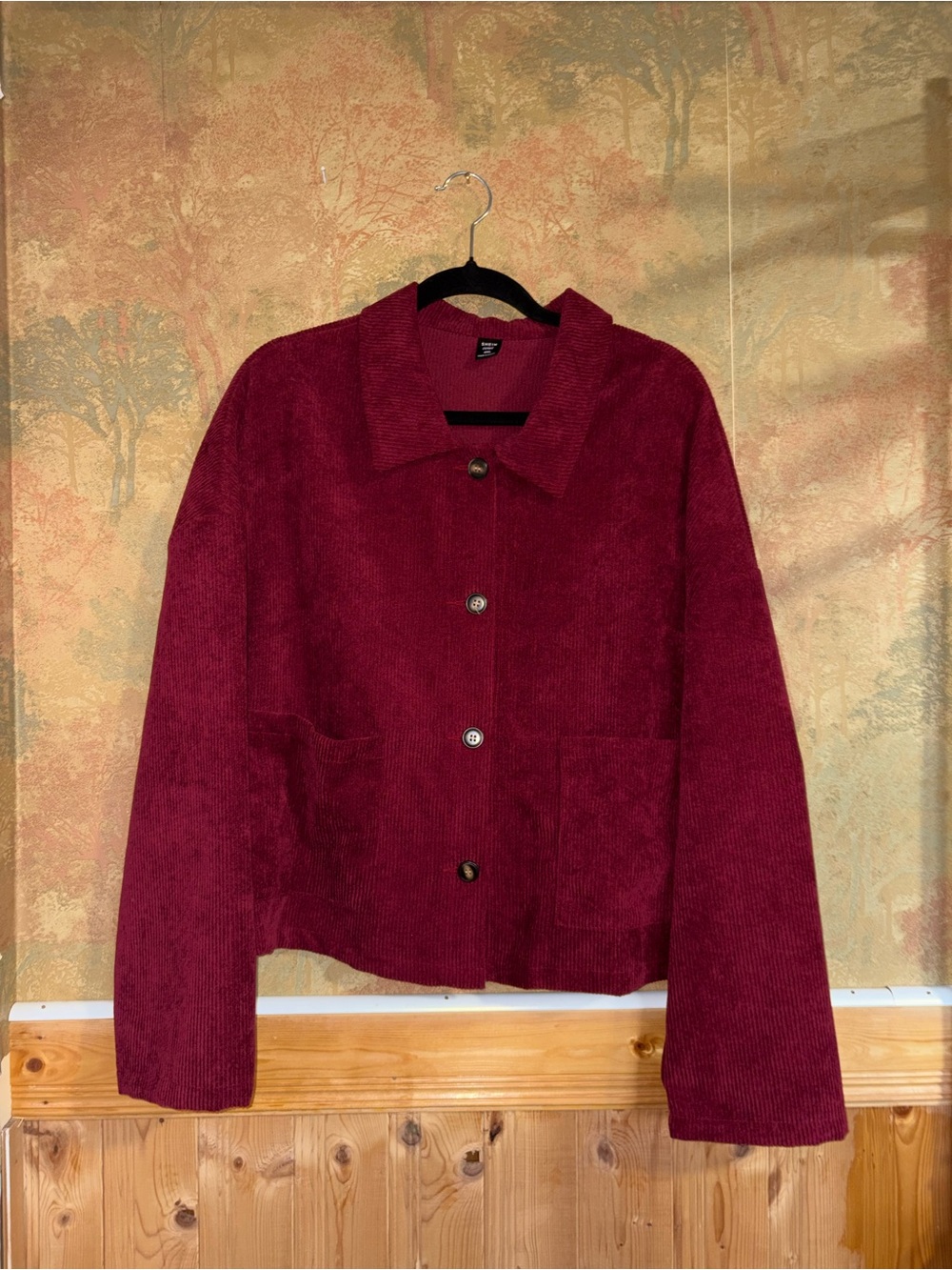 SHEIN | Burgundy Corduroy Jacket